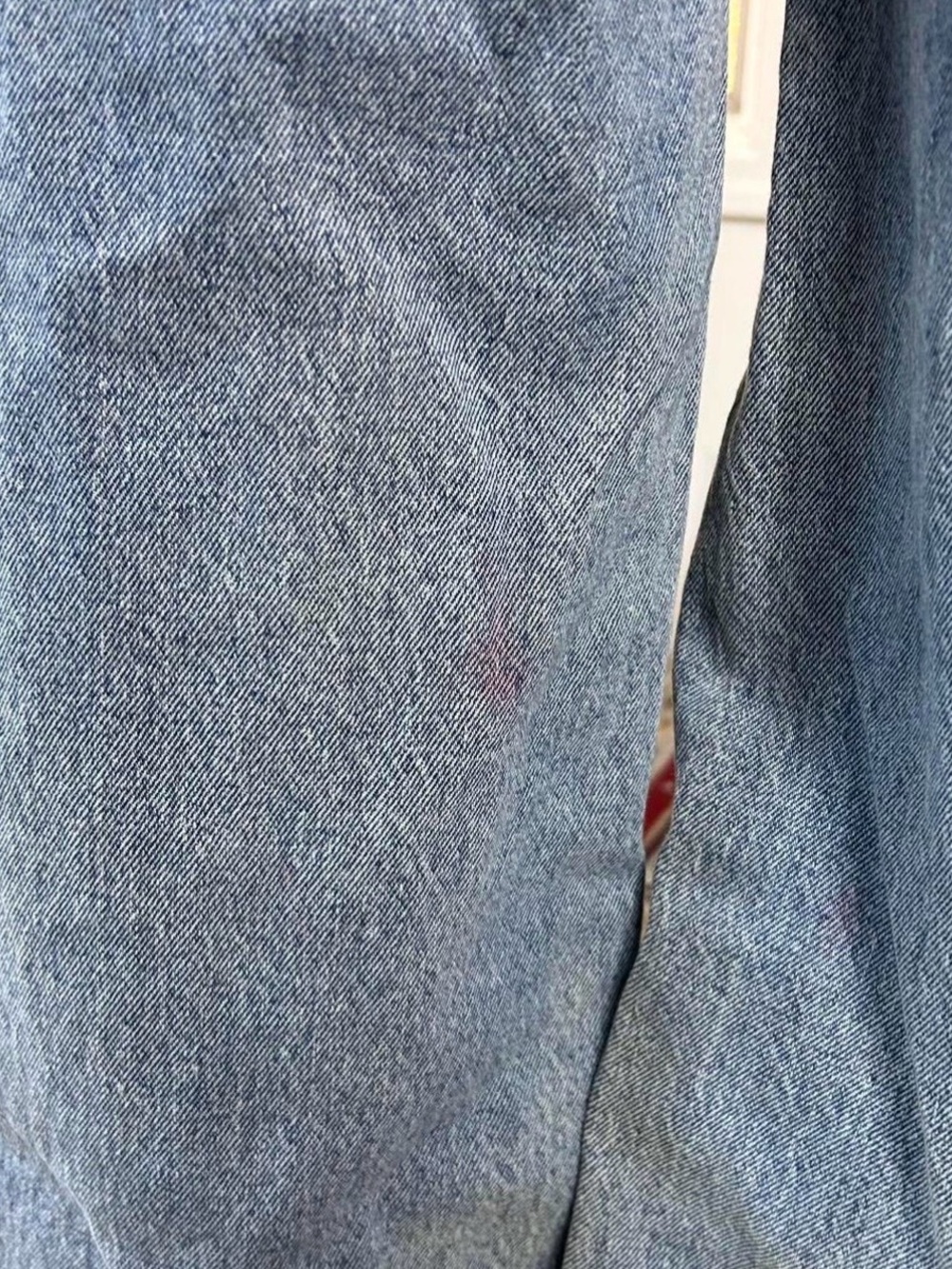 Wide Leg Distressed Blue Jeans - Women's - Picture 5 of 8